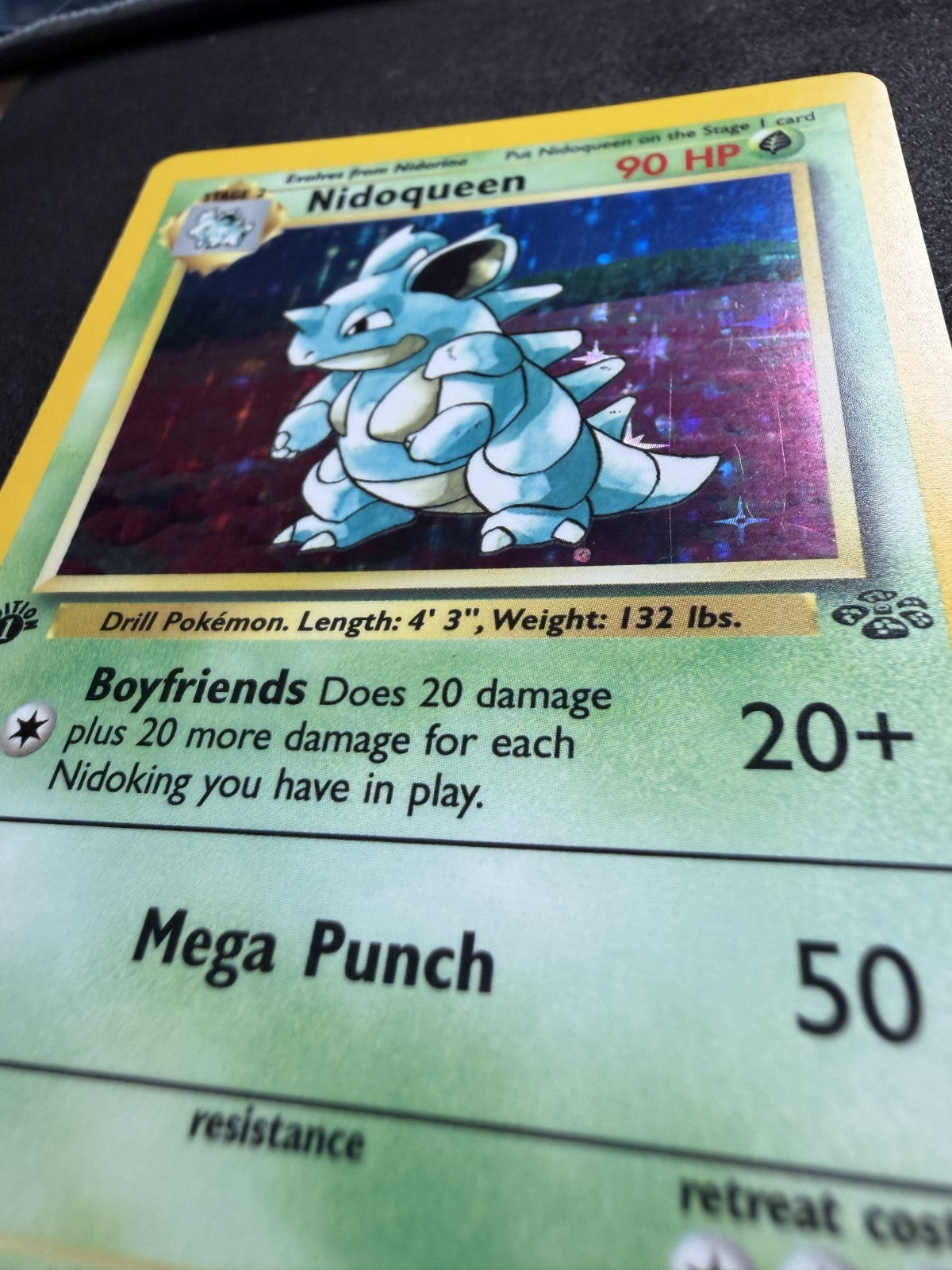 Nidoqueen 7/64 1st Edition Holo Jungle WOTC Pokemon Card - LP