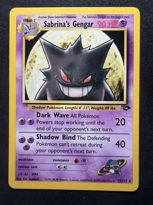 Pokémon TCG 2000 Gym Challenge Sabrina's Gengar Rare 29/132 - NM