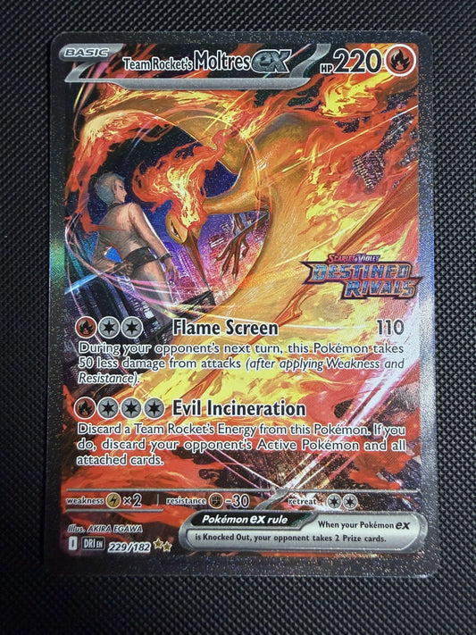 Team Rocket’s Moltres EX -229/182 Destined Rivals Stamp Pokémon - NM