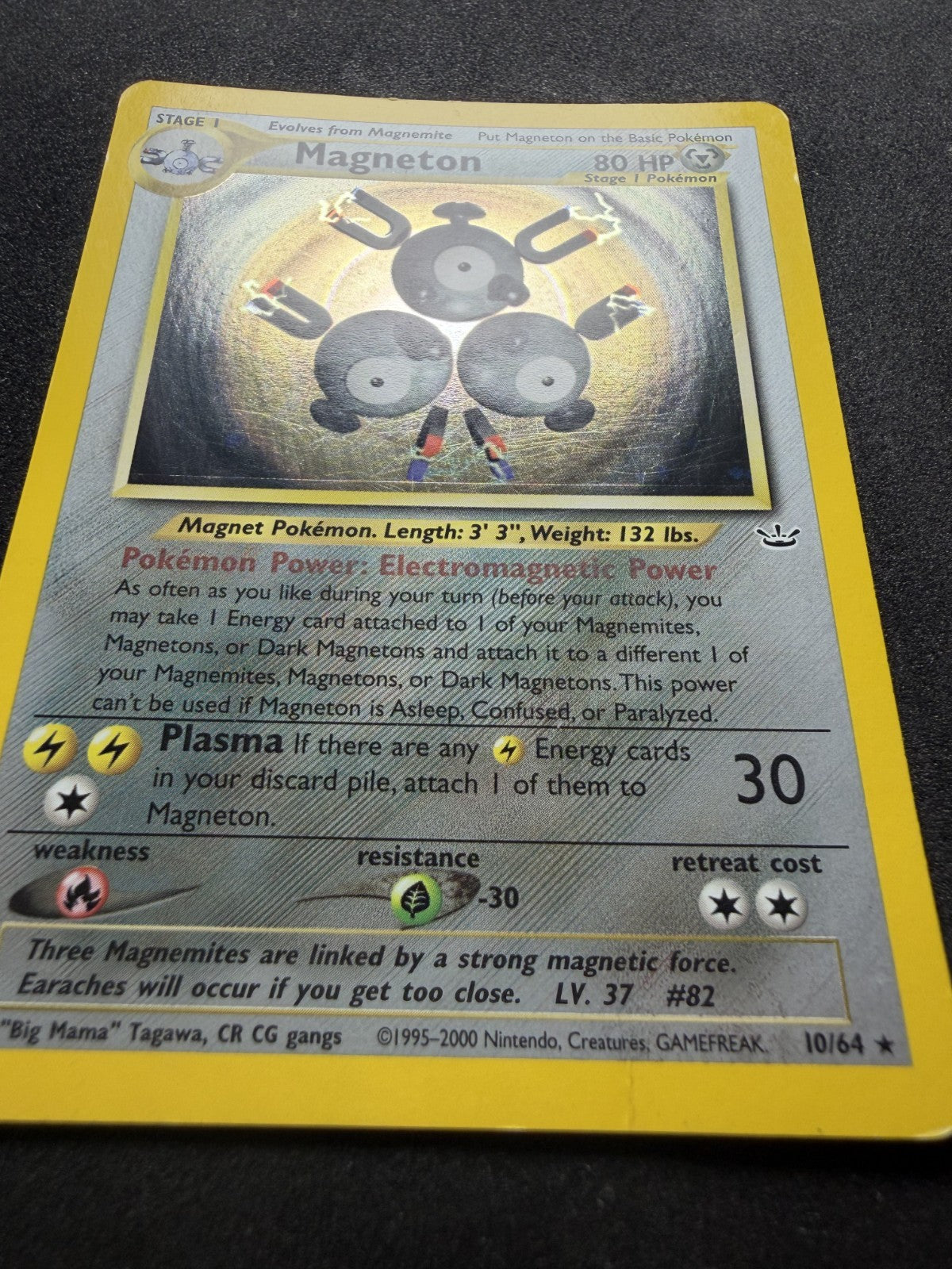Pokemon TCG: Magneton #10 Pokemon Neo Revelation Holo - LP & SWIRL