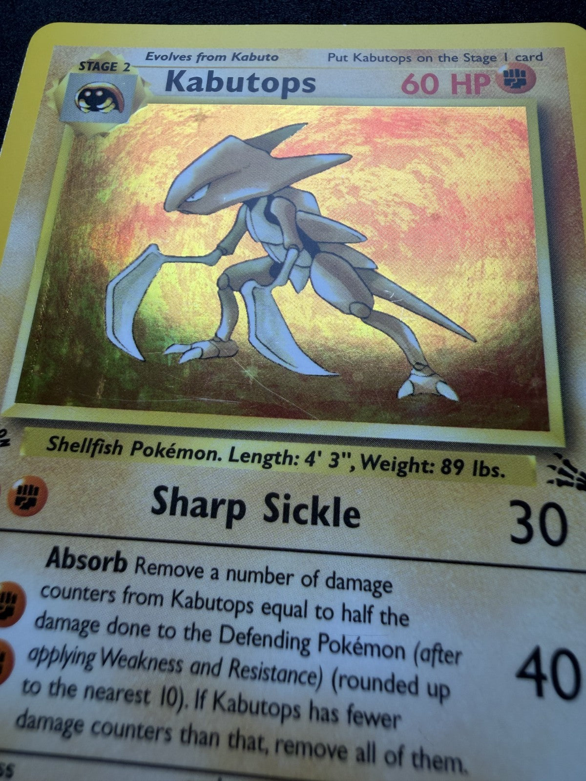 Pokemon TCG: Kabutops [1st Edition] #9 Pokemon Fossil Holo - NM