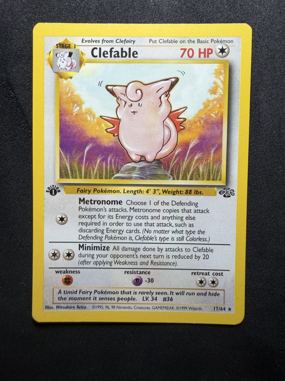 Pokemon TCG: Clefable [1st Edition] #17 Pokemon Jungle Non Holo - NM