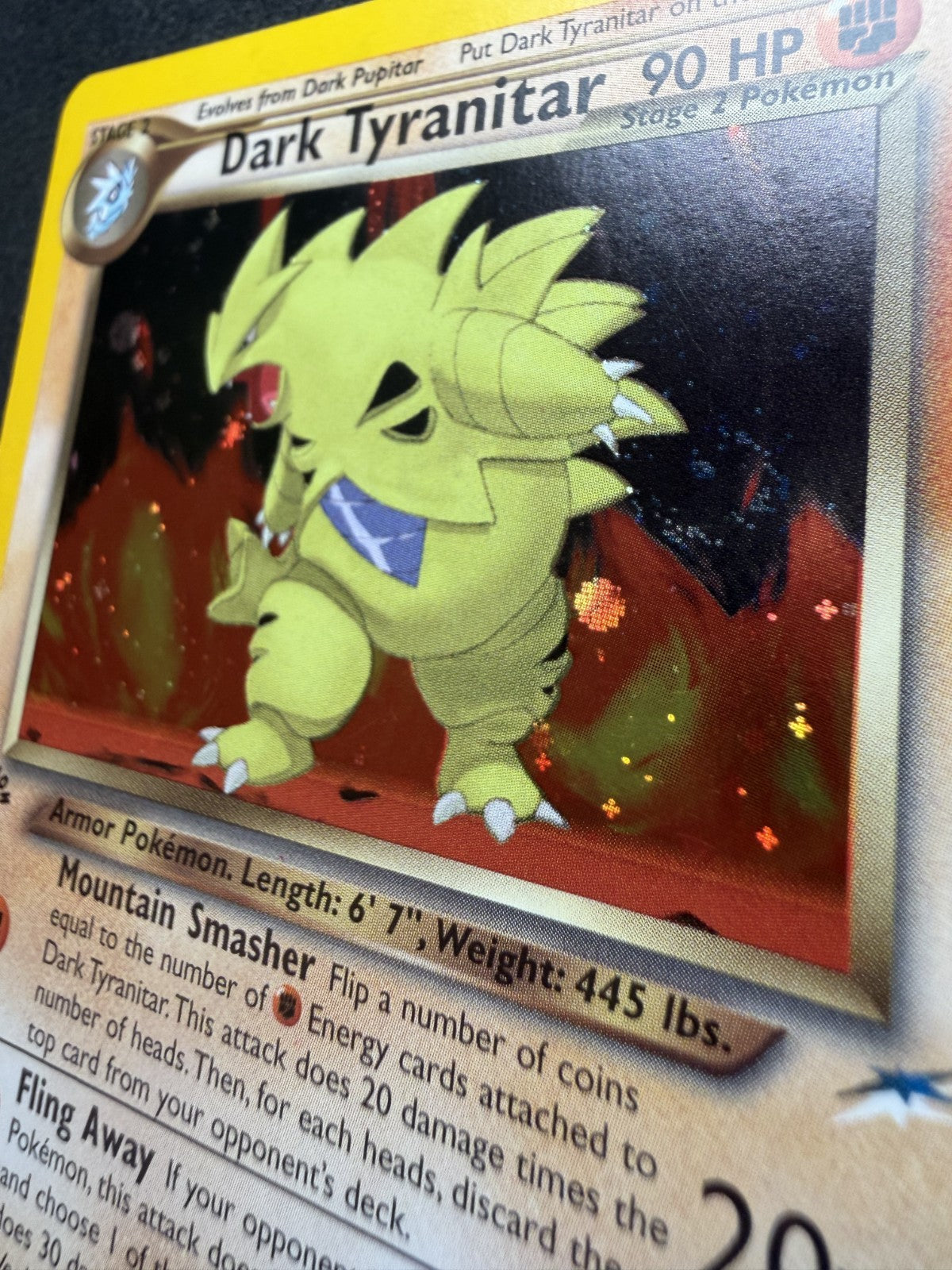 Pokemon Dark Tyranitar Neo Destiny Holo 1st Edition 11/105 - & SWIRL - LP