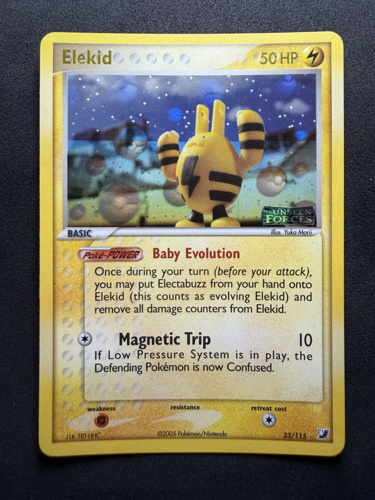 Pokemon Elekid EX Unseen Forces Reverse Holo Rare #23 STAMPED - NM
