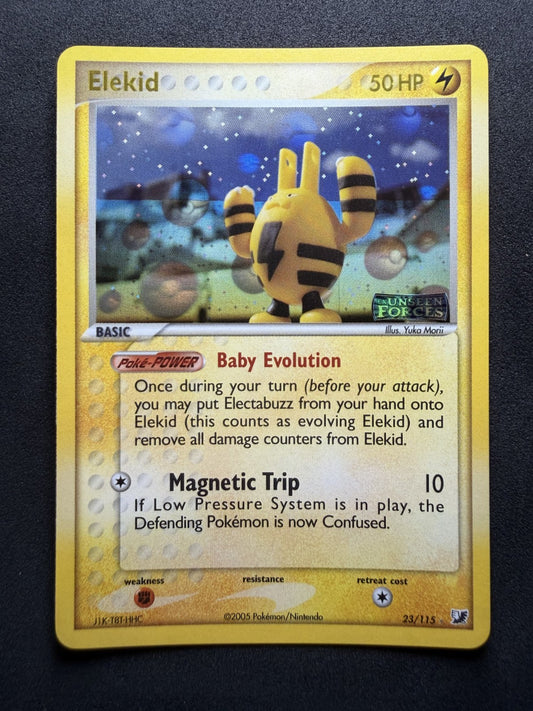 Pokemon Elekid EX Unseen Forces Reverse Holo Rare #23 STAMPED - NM