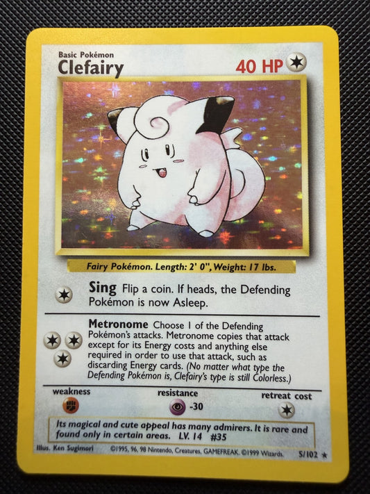 Pokemon TCG Cards Clefairy 5/102 Base Set Holo Rare - NM