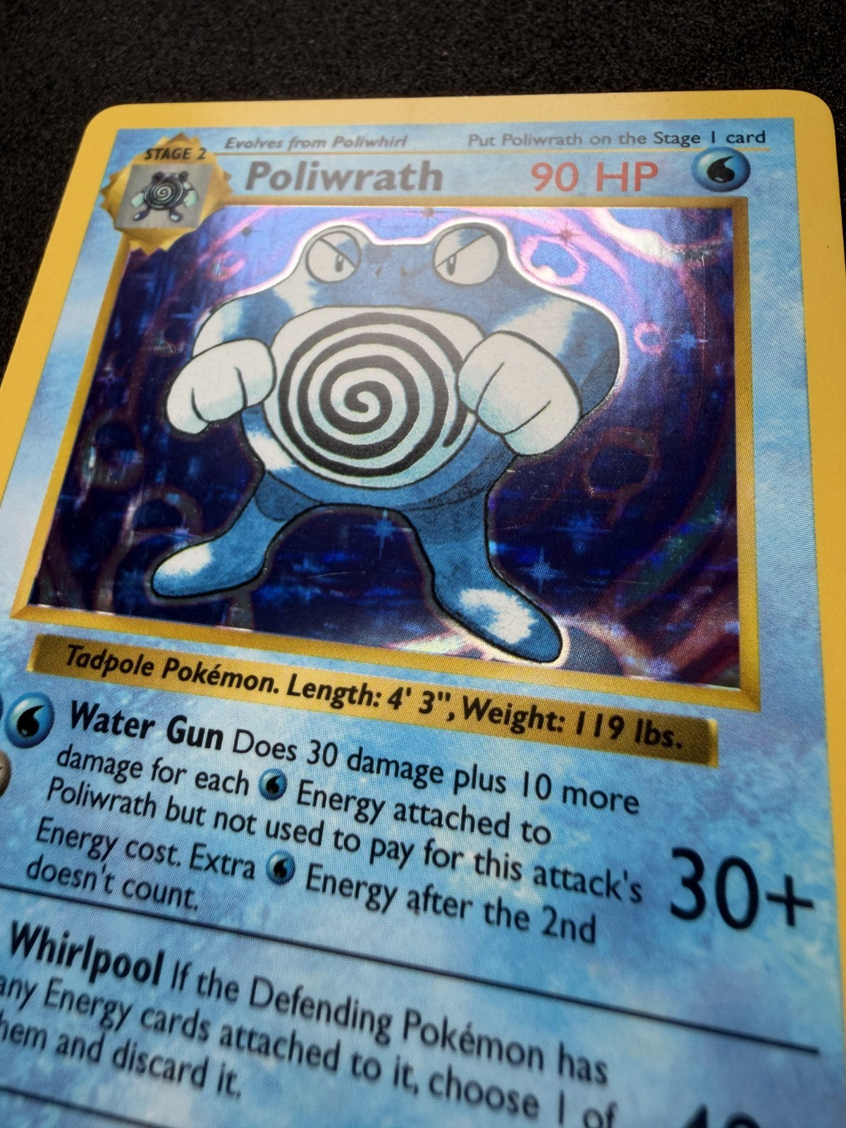 1999 Shadowless Poliwrath #13/102 Base Set Holo - NM