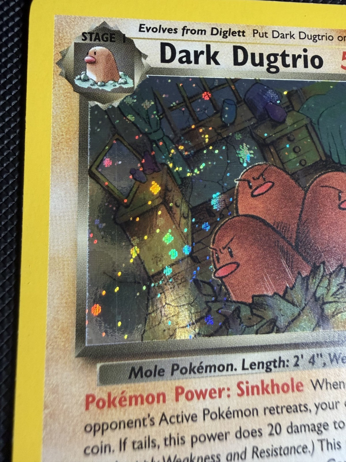 Dark Dugtrio 6/82 Holo Rare Team Rocket Pokemon - NM + SWIRL