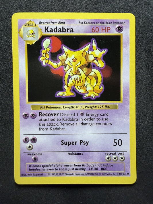 Pokemon TCG: Kadabra Base Set Shadowless 32/102 - NM