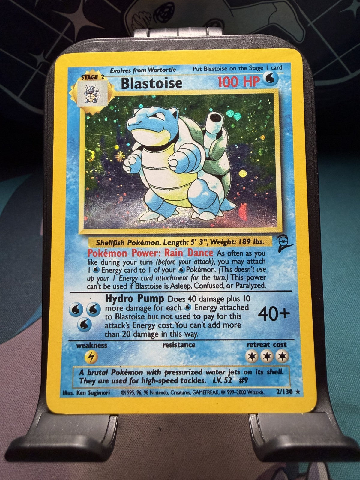 Blastoise - 2/130 - Holo Rare - Base Set 2 - Pokemon Card - & SWIRRLL ꩜ - LP