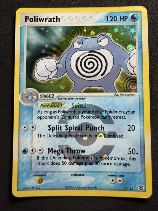Pokemon Card - Poliwrath FireRed & LeafGreen 11/112 Holo Rare - LP