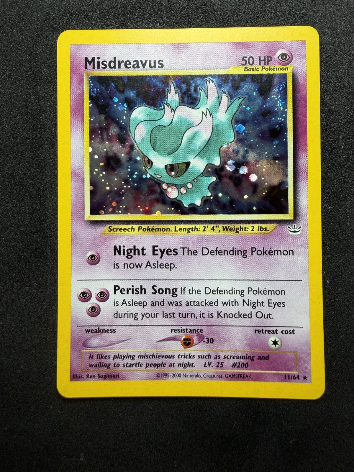 Pokemon TCG: Misdreavus #11 Pokemon Neo Revelation Holo - MP+