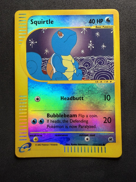 Squirtle 132/165 Expedition Base Set Reverse Holo Pokemon - LP