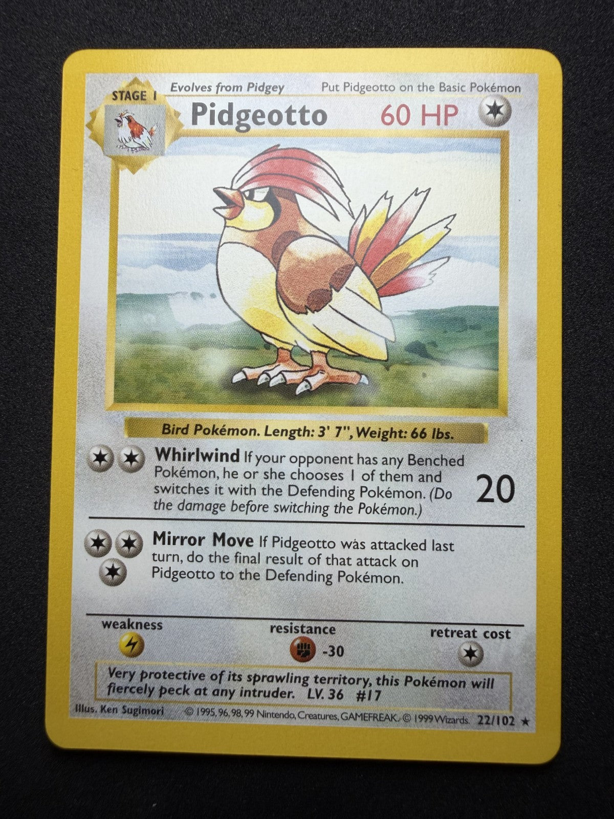 Pokemon TCG: Pidgeotto [Shadowless] #22 - LP