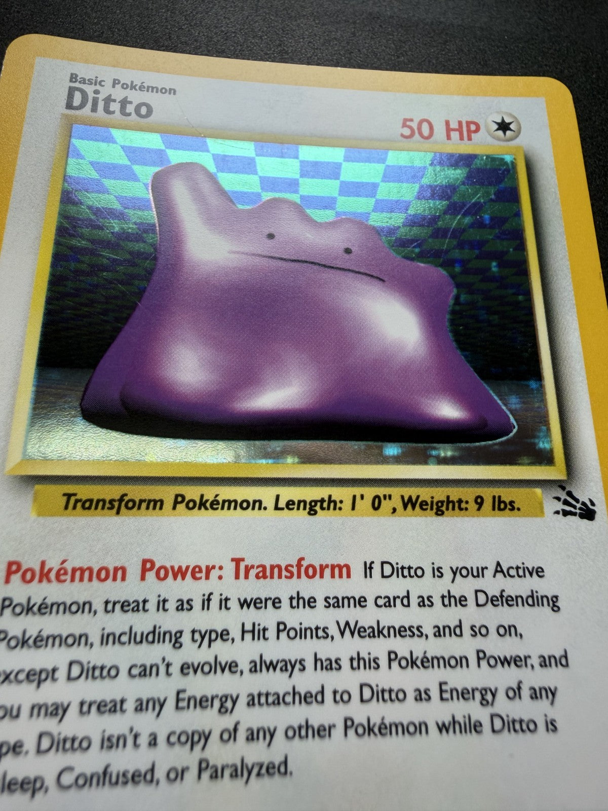 Pokemon TCG Ditto 3/62 Fossil Holo Unlimited - NM