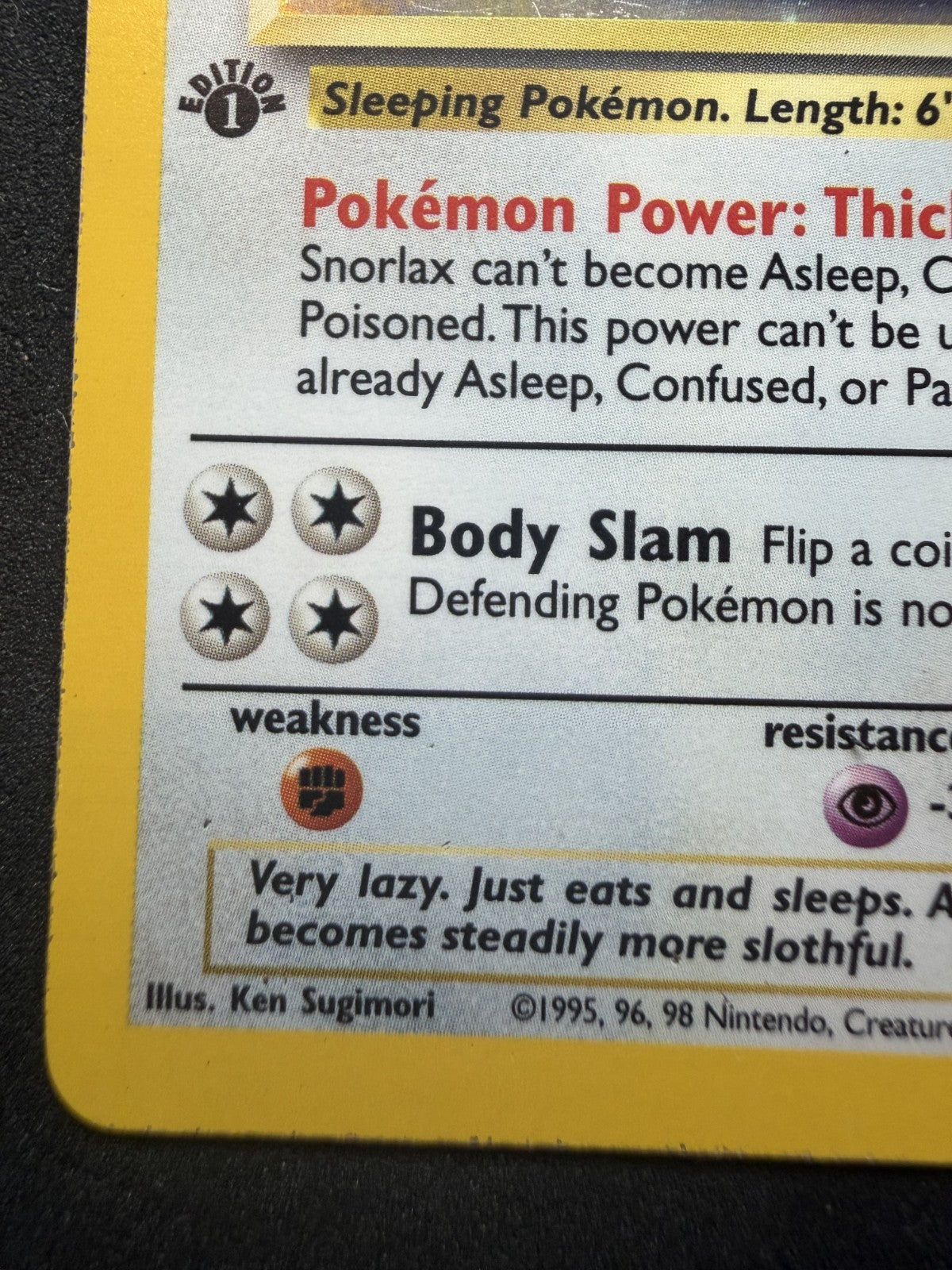 1st Edition Snorlax Jungle 1999 Holo Rare 11/64 - MP