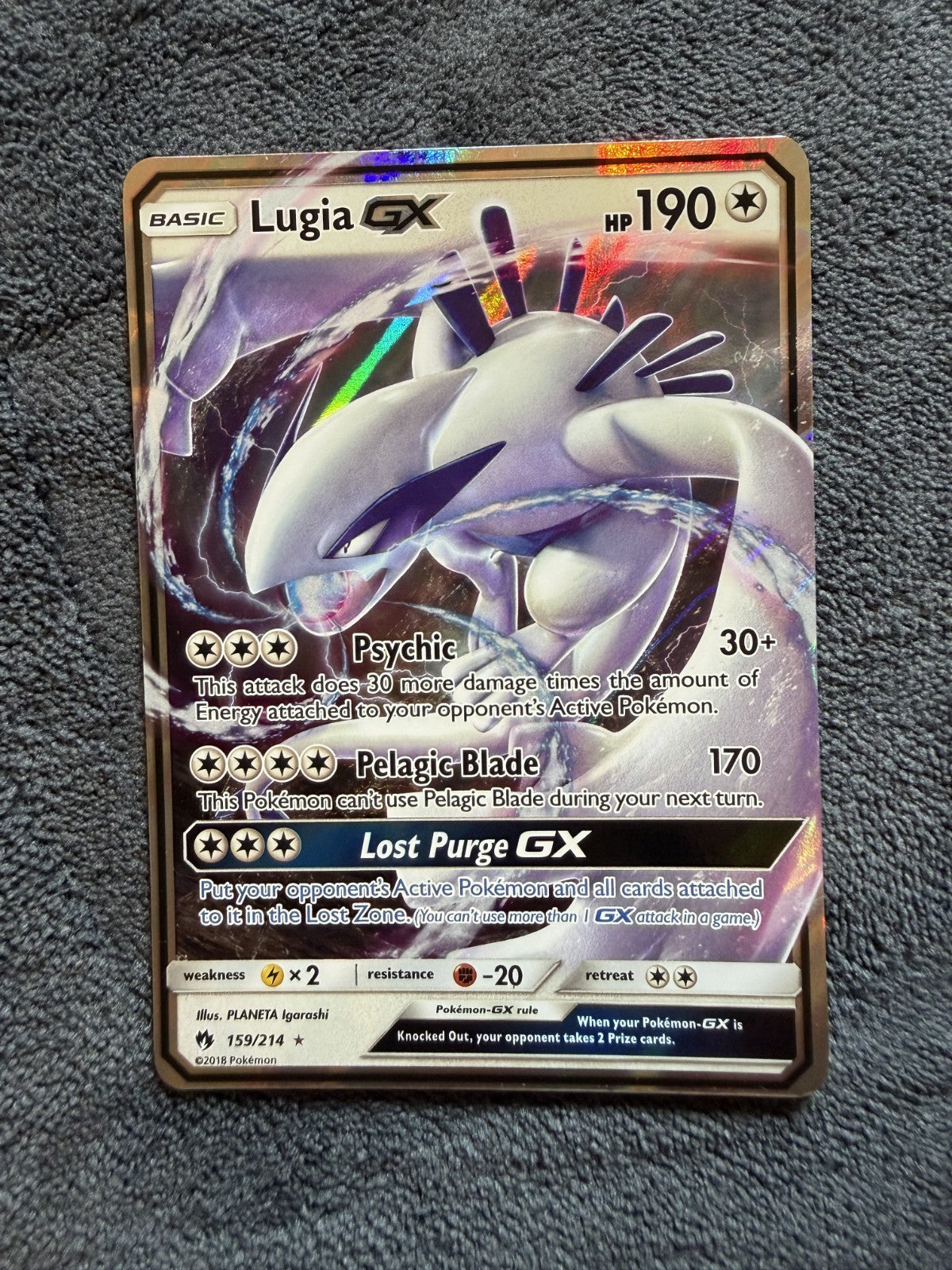 LUGIA GX 159/214 LOST THUNDER POKEMON GX - NM