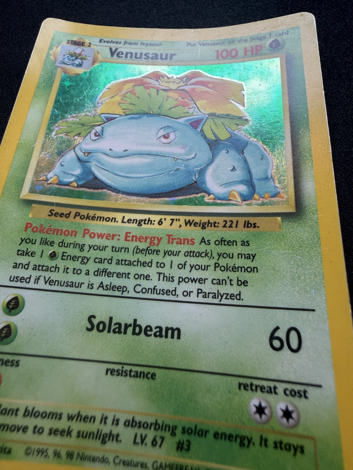 Pokemon - Base Set Unlimited 1999 WOTC - Venusaur 15/102 Holo Rare - HP