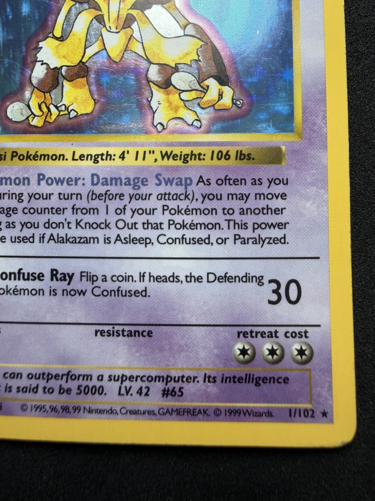 Pokemon TCG: Alakazam [Shadowless] #1 Pokemon Base Set - MP