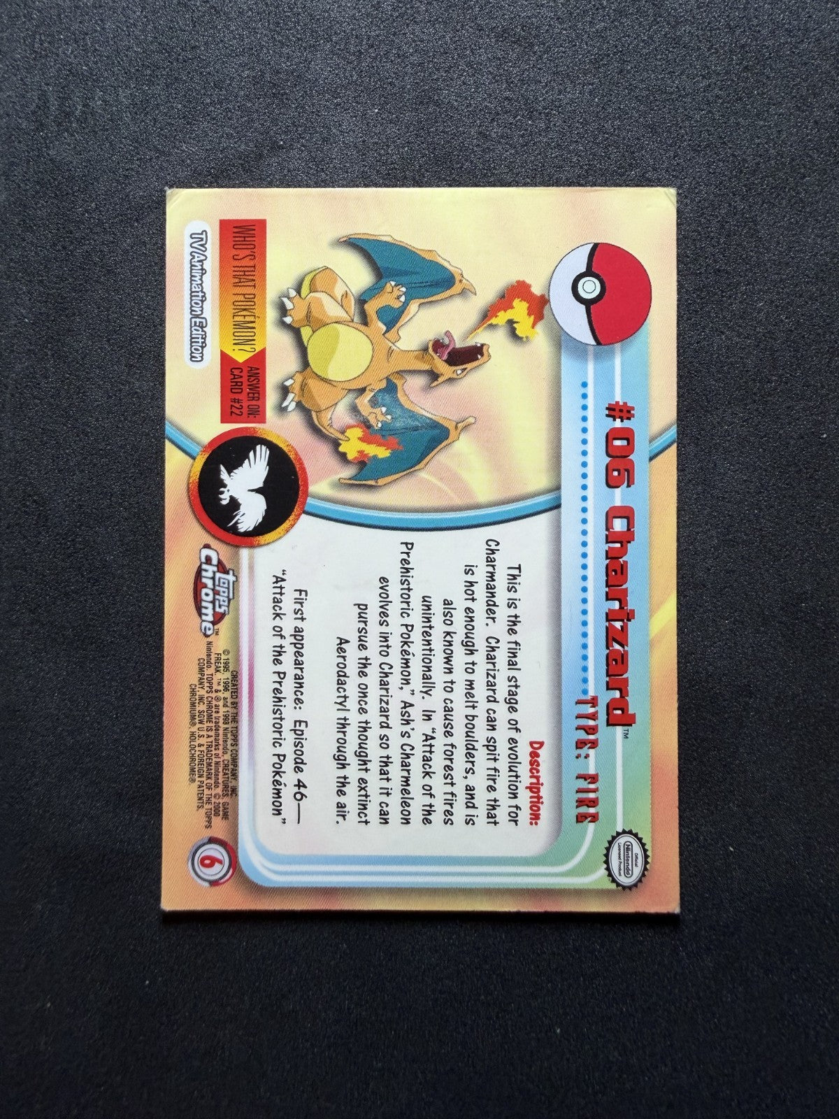 Charizard #6 Pokemon 2000 Topps Chrome - NM