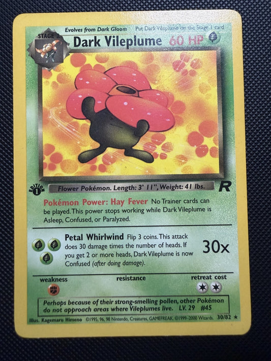 1st Edition Dark Vileplume 30/82 Team Rocket Set Non Holo - NM