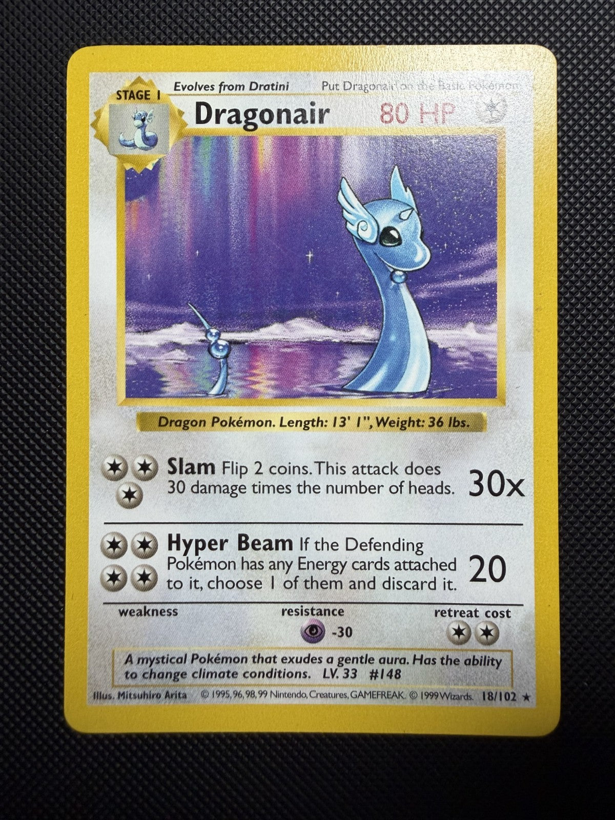 Pokemon - Dragonair 18/102 Rare Base Set Shadowless Pokemon - NM