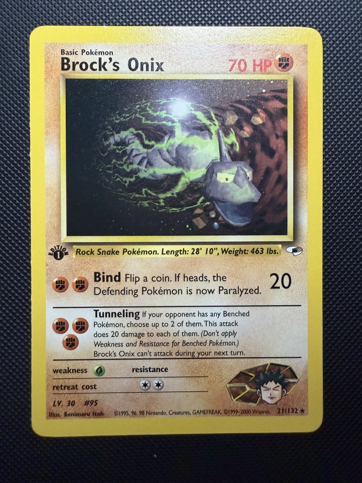 Brock's Onix 21/132 - Gym Heroes 1st Edition - NM