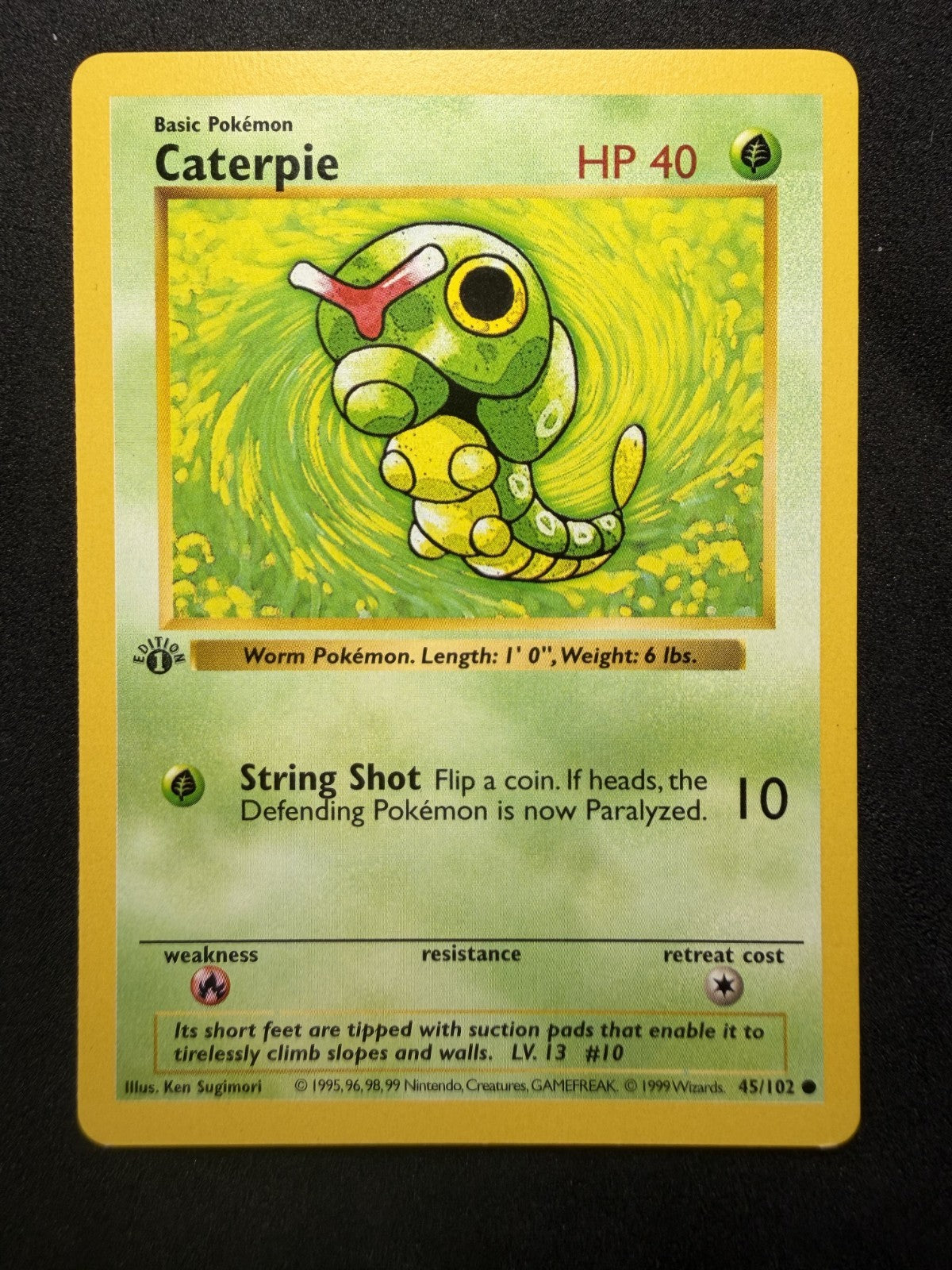 Pokemon TCG: Caterpie [1st Edition] #45 Pokemon Base Set Shadowless - LP+