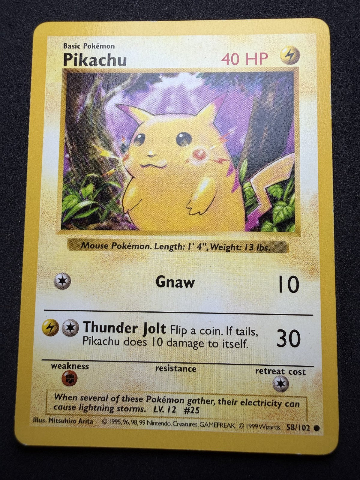 Pokemon TCG: Pikachu [Shadowless Red Cheeks] #58 - LP