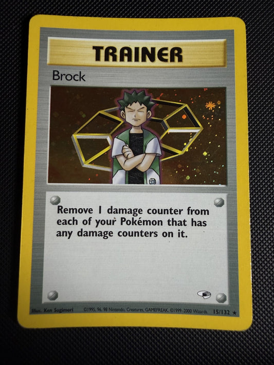 Brock 15/132 Holo Gym Heroes Pokemon Unlimited Holo - LP