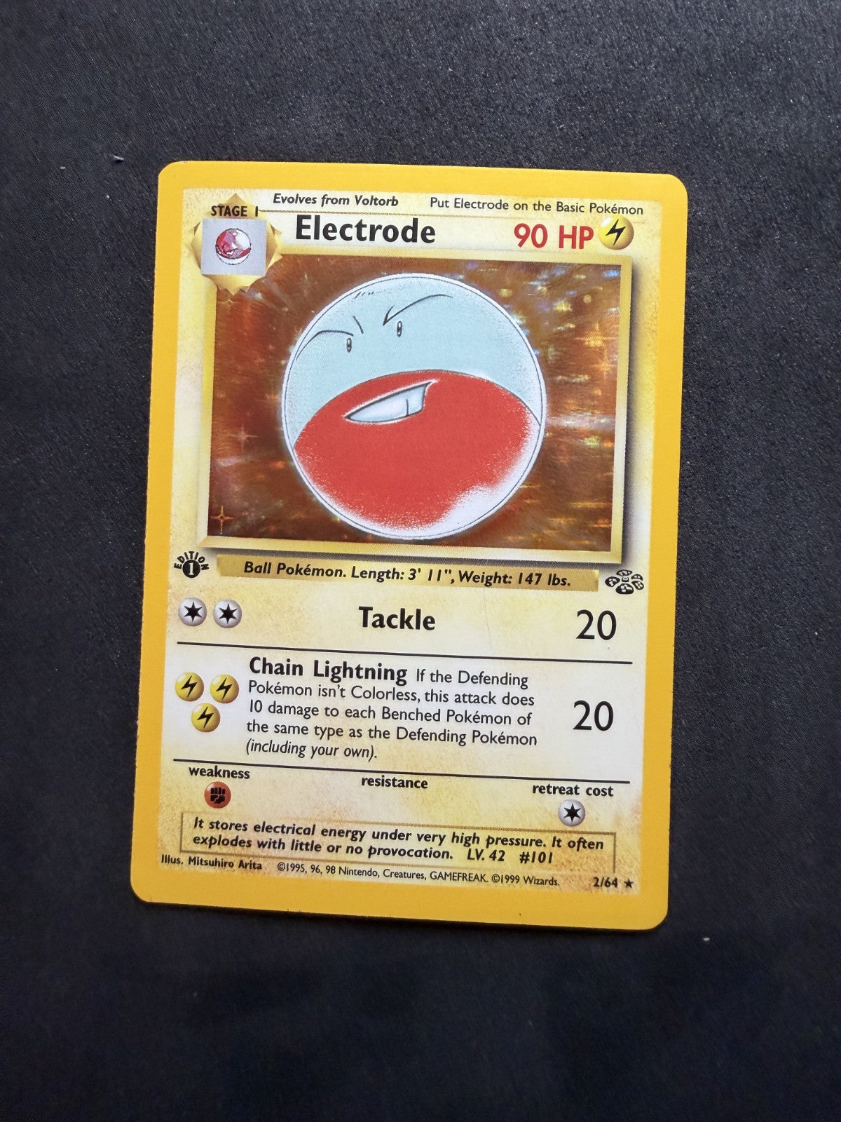Pokemon - Jungle Set 1st Edition WOTC - Electrode 2/64 Holo Rare - MP