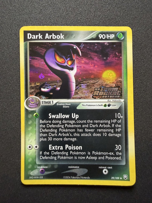 2004 Pokemon Dark Arbok 29/109 Reverse Holo Team Rocket Returns Stamped - NM