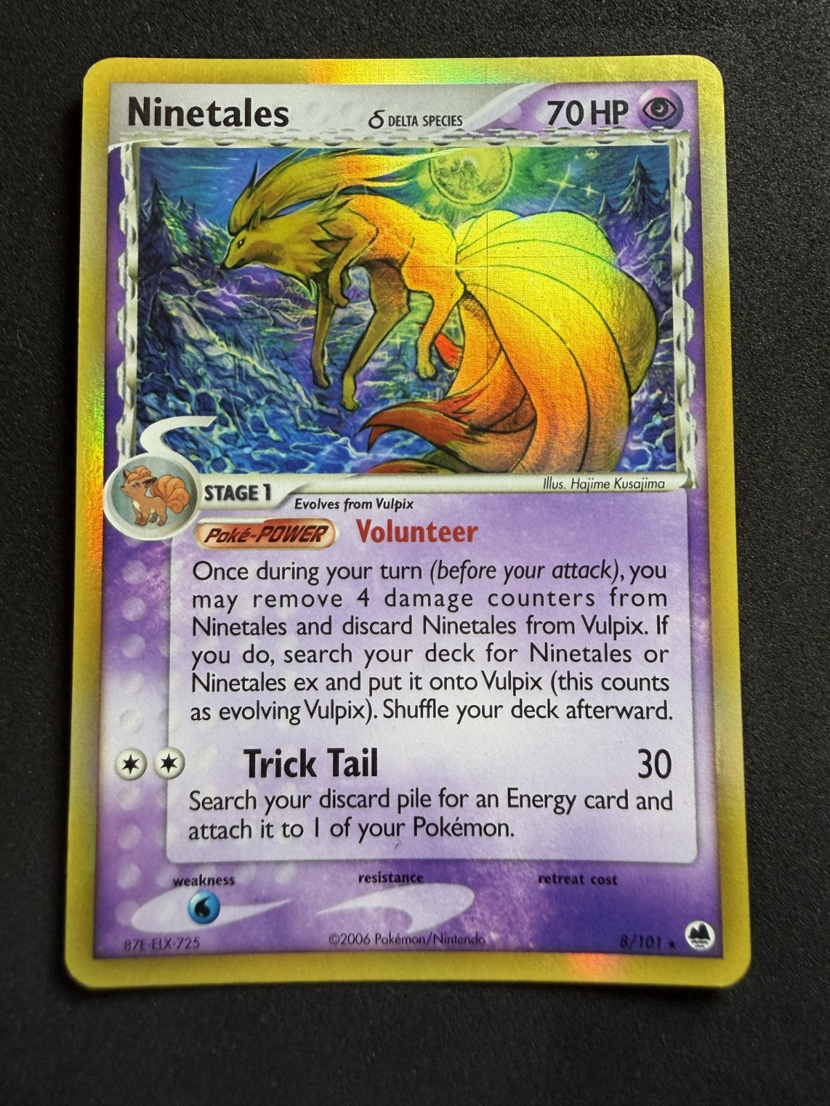 2006 Pokémon EX Dragons Frontier Ninetales Delta Species Holo - Print lines - LP