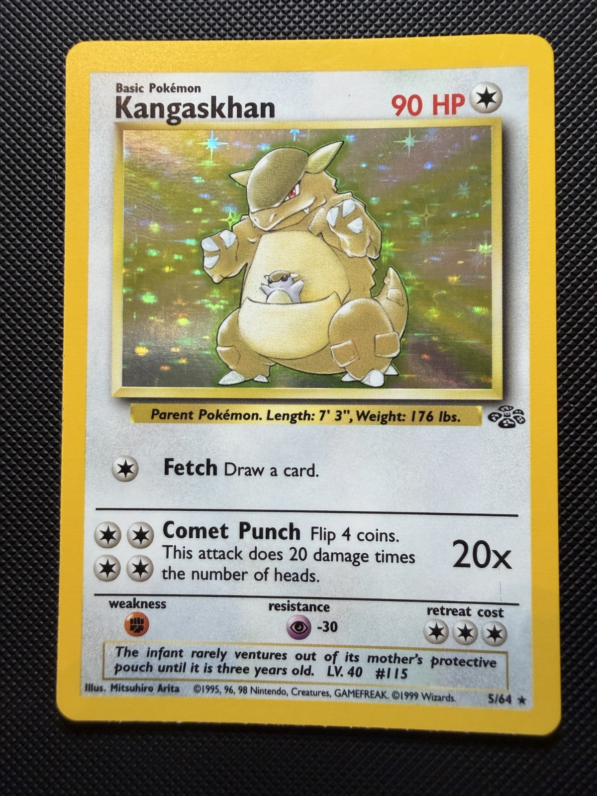 Kangaskhan 5/64 Unlimited Holo Rare Jungle Pokemon Card - NM