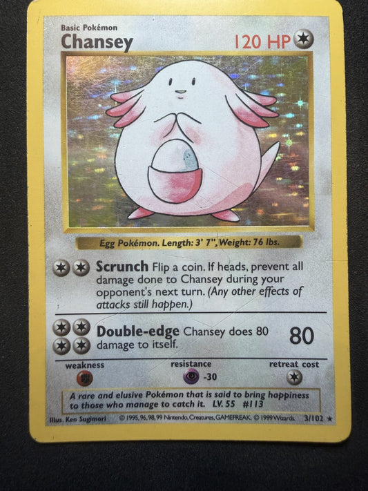 Chansey 3/102 Shadowless Holo Base Set - Pokemon - MP
