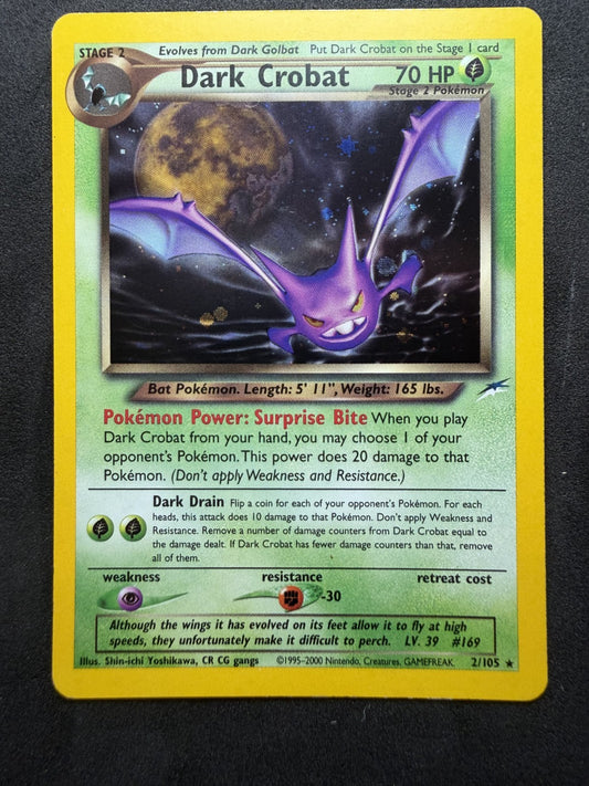 Pokemon Card Dark Crobat Neo Destiny Ultra Rare Holo WoTC 2/105 - NM