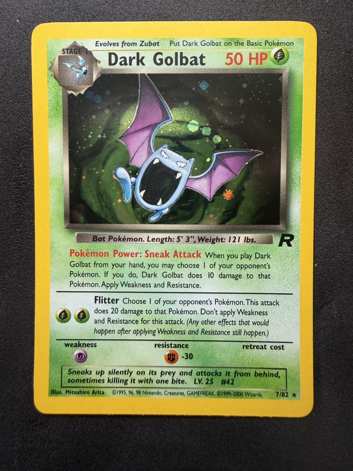 Dark Golbat 7/82 Holo Rare Team Rocket Unlimited Pokemon Card - NM
