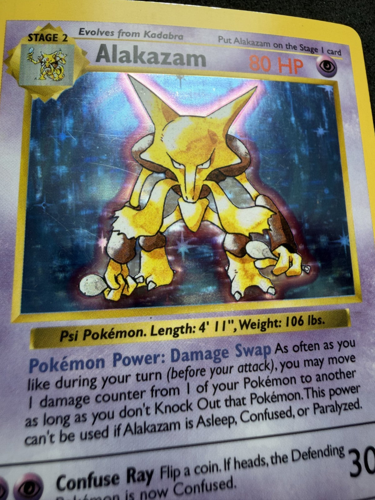 Pokemon TCG: Alakazam [Shadowless] #1 Pokemon Base Set - MP