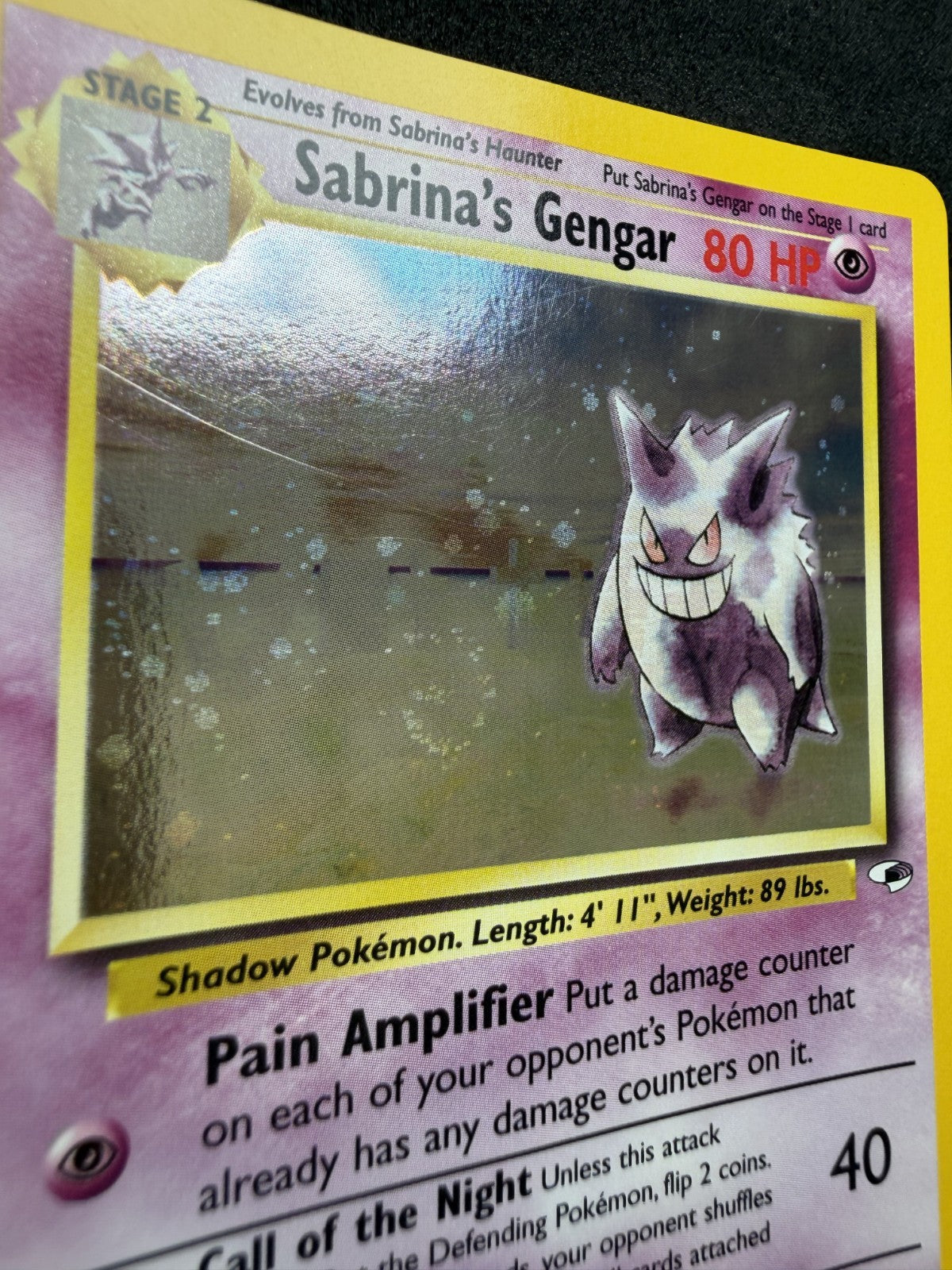 Pokemon TCG: Sabrina's Gengar #14 Pokemon Gym Heroes Holo - LP & SWIRL