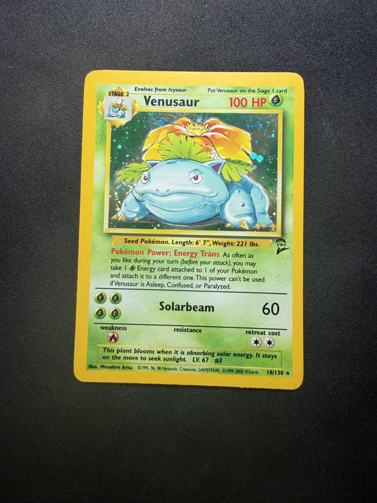 2000 Pokemon Base Set 2 Venusaur 18/130 Holo - SWIRRLL (Left Foot) - LP